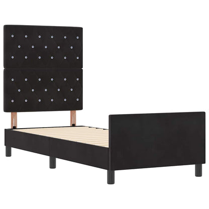 Boxspringbed met hoofdeinde Zwart 80 x 200 cm Fluweel