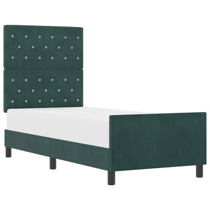 Boxspringbed met hoofdeinde Donkergroen 80 x 200 cm Fluweel