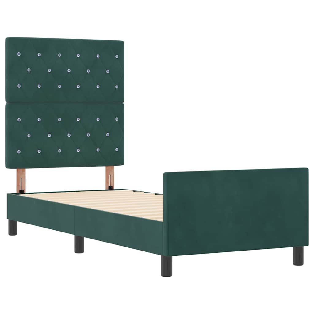 Boxspringbed met hoofdeinde Donkergroen 80 x 200 cm Fluweel