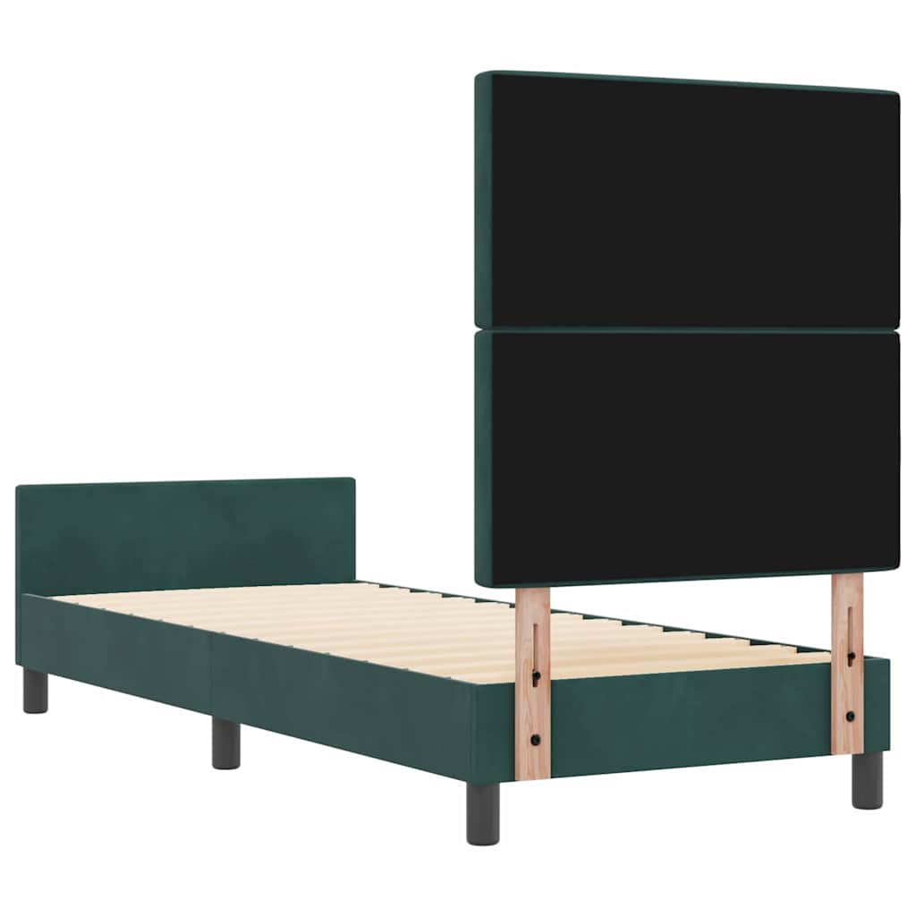 Boxspringbed met hoofdeinde Donkergroen 80 x 200 cm Fluweel