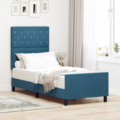 Boxspringbed met hoofdeinde Donkerblauw 80 x 200 cm Fluweel