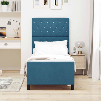 Boxspringbed met hoofdeinde Donkerblauw 80 x 200 cm Fluweel