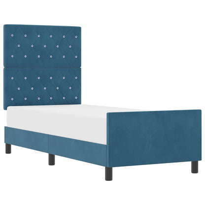 Boxspringbed met hoofdeinde Donkerblauw 80 x 200 cm Fluweel