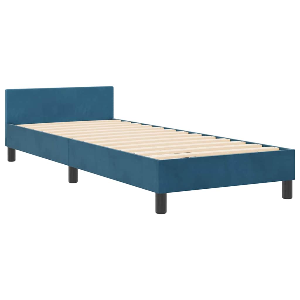 Boxspringbed met hoofdeinde Donkerblauw 80 x 200 cm Fluweel