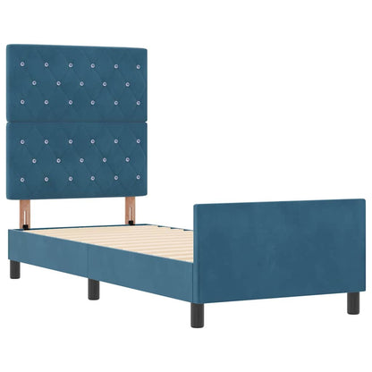 Boxspringbed met hoofdeinde Donkerblauw 80 x 200 cm Fluweel