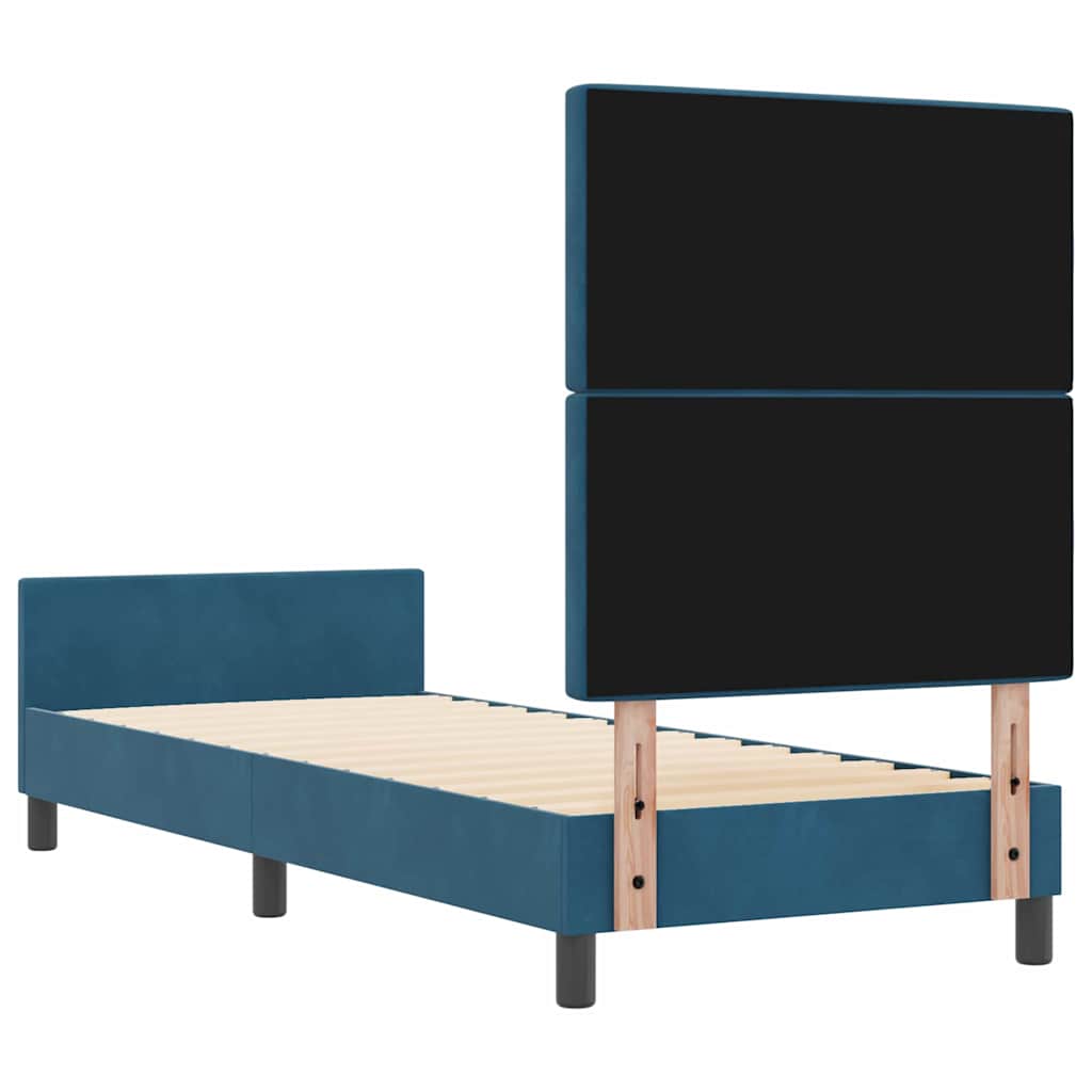Boxspringbed met hoofdeinde Donkerblauw 80 x 200 cm Fluweel