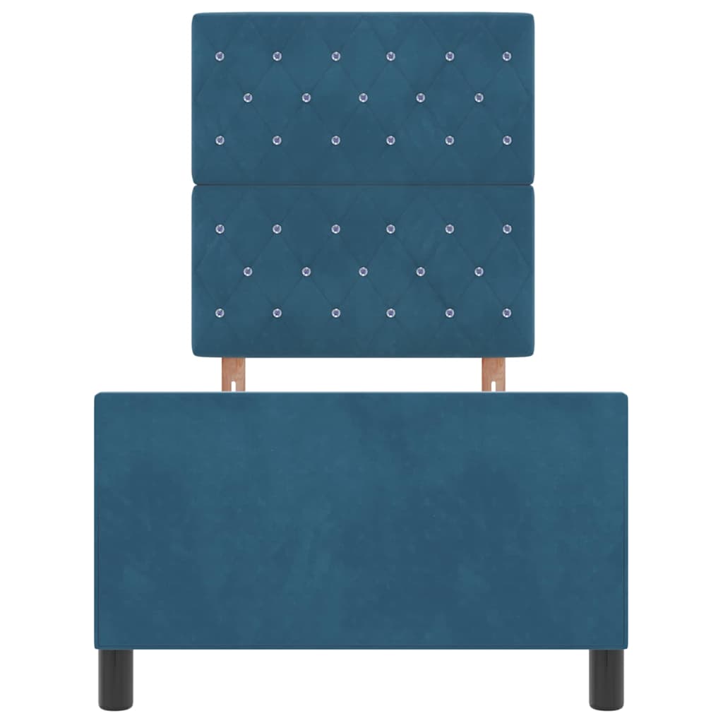 Boxspringbed met hoofdeinde Donkerblauw 80 x 200 cm Fluweel