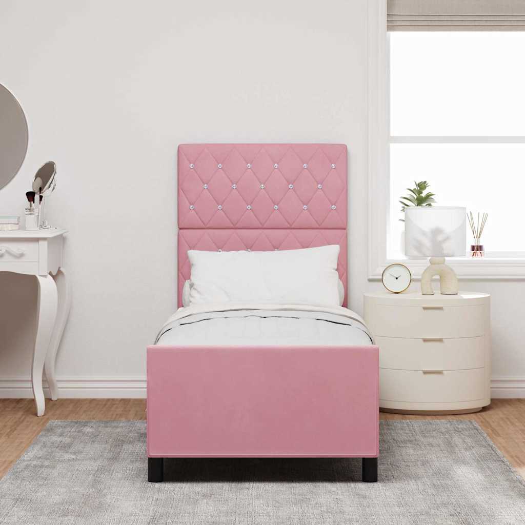 Boxspringbed met hoofdeinde Roze 80 x 200 cm Fluweel