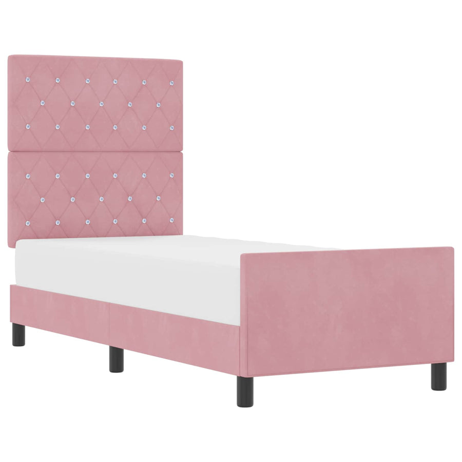 Boxspringbed met hoofdeinde Roze 80 x 200 cm Fluweel