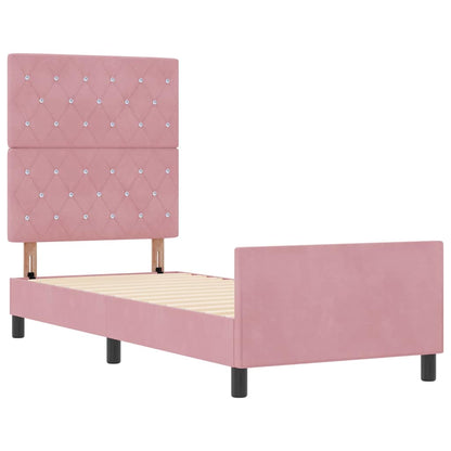 Boxspringbed met hoofdeinde Roze 80 x 200 cm Fluweel