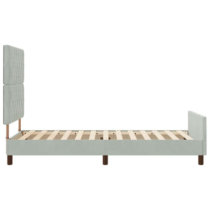 Boxspringbed met hoofdeinde Lichtgrijs 90 x 190 cm Fluweel
