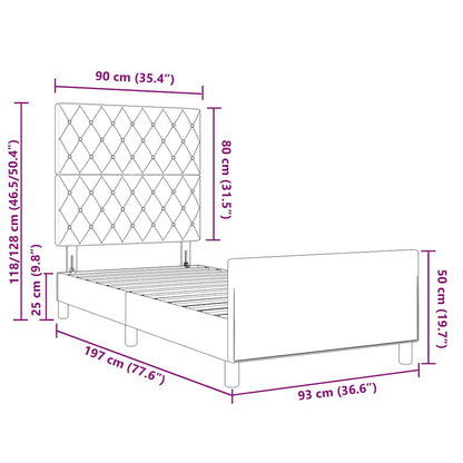 Boxspringbed met hoofdeinde Zwart 90 x 190 cm Fluweel