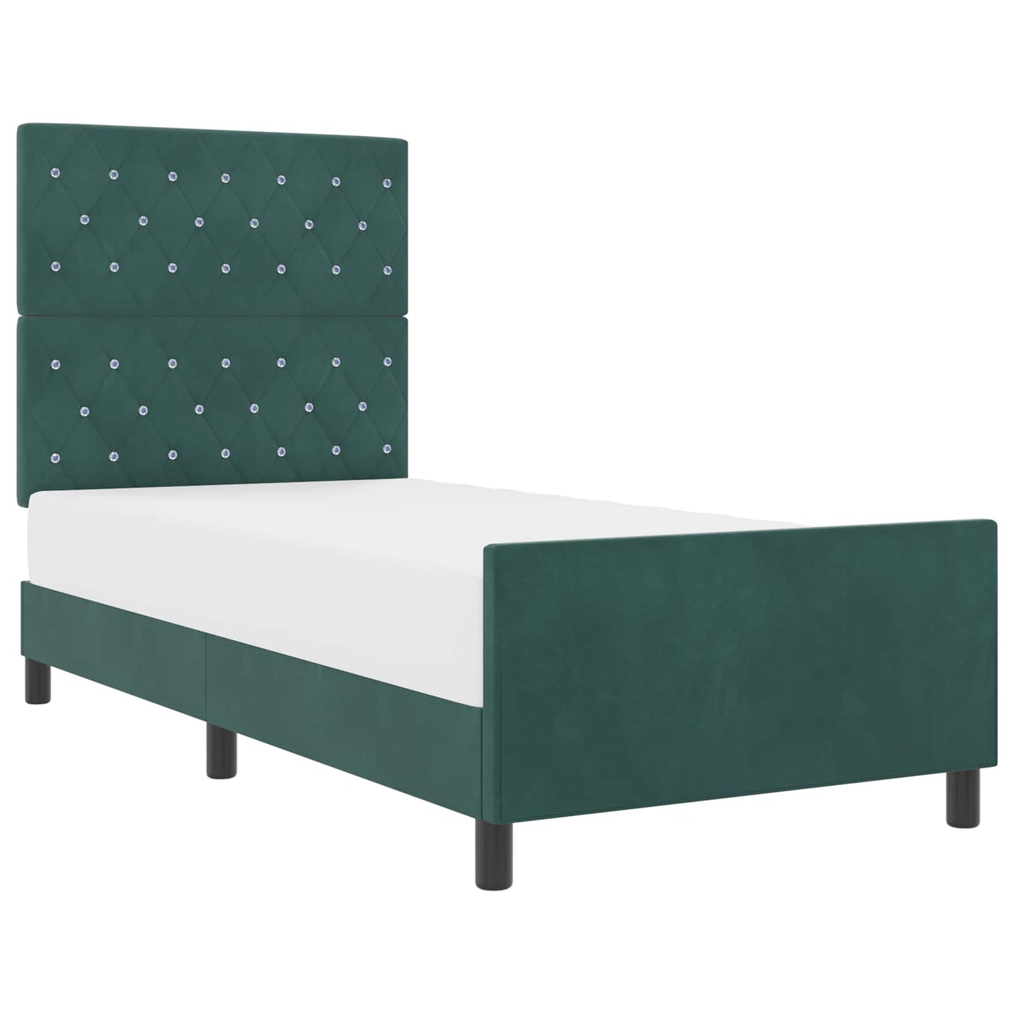 Boxspringbed met hoofdeinde Donkergroen 90 x 190 cm Fluweel