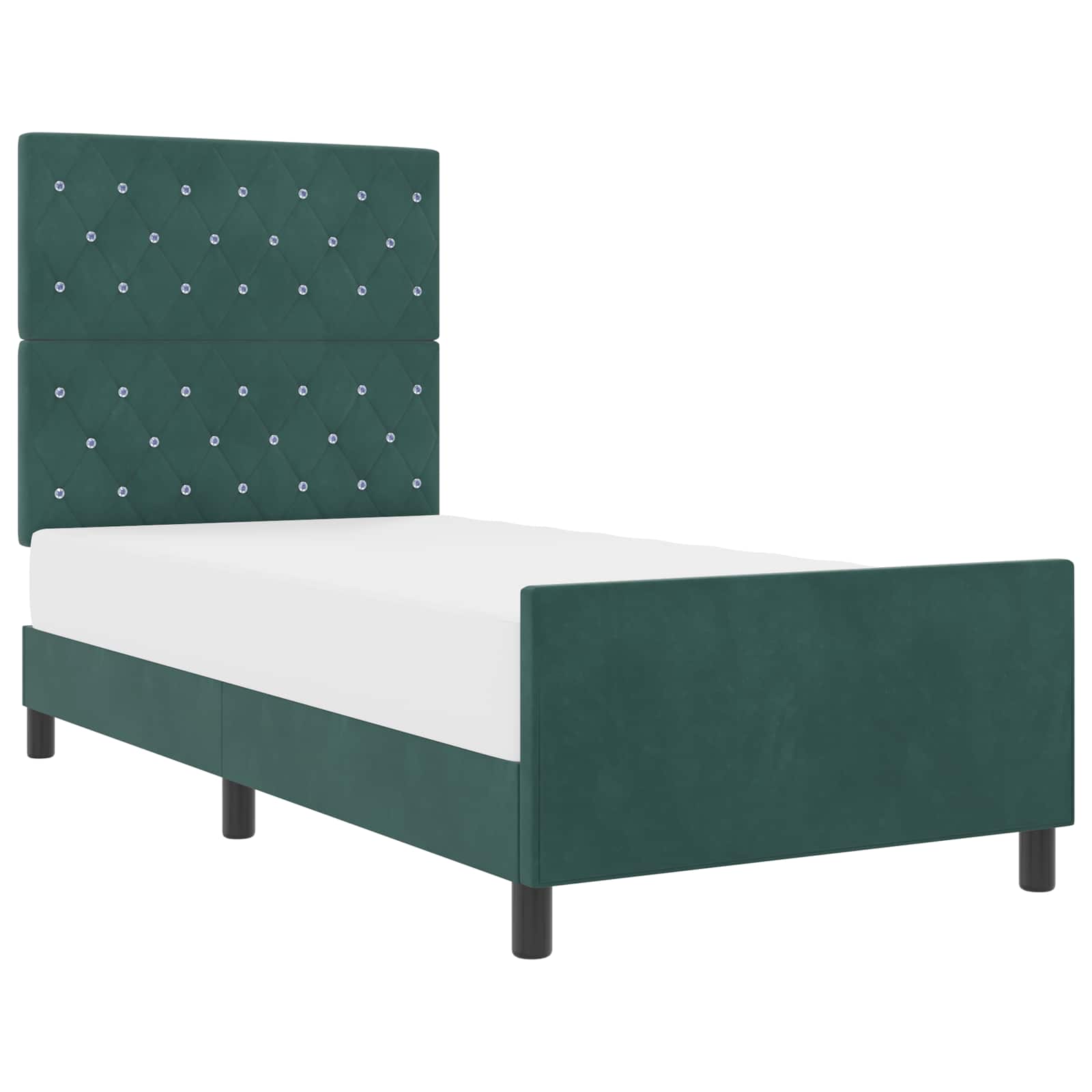Boxspringbed met hoofdeinde Donkergroen 90 x 190 cm Fluweel
