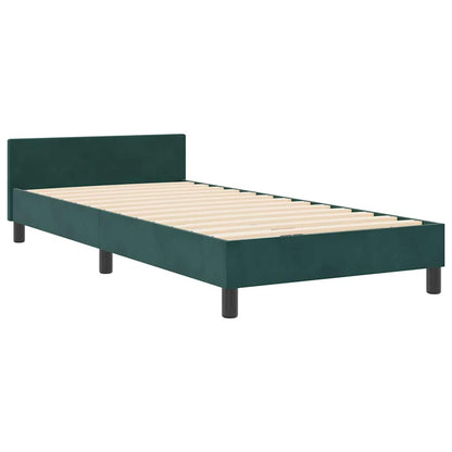 Boxspringbed met hoofdeinde Donkergroen 90 x 190 cm Fluweel