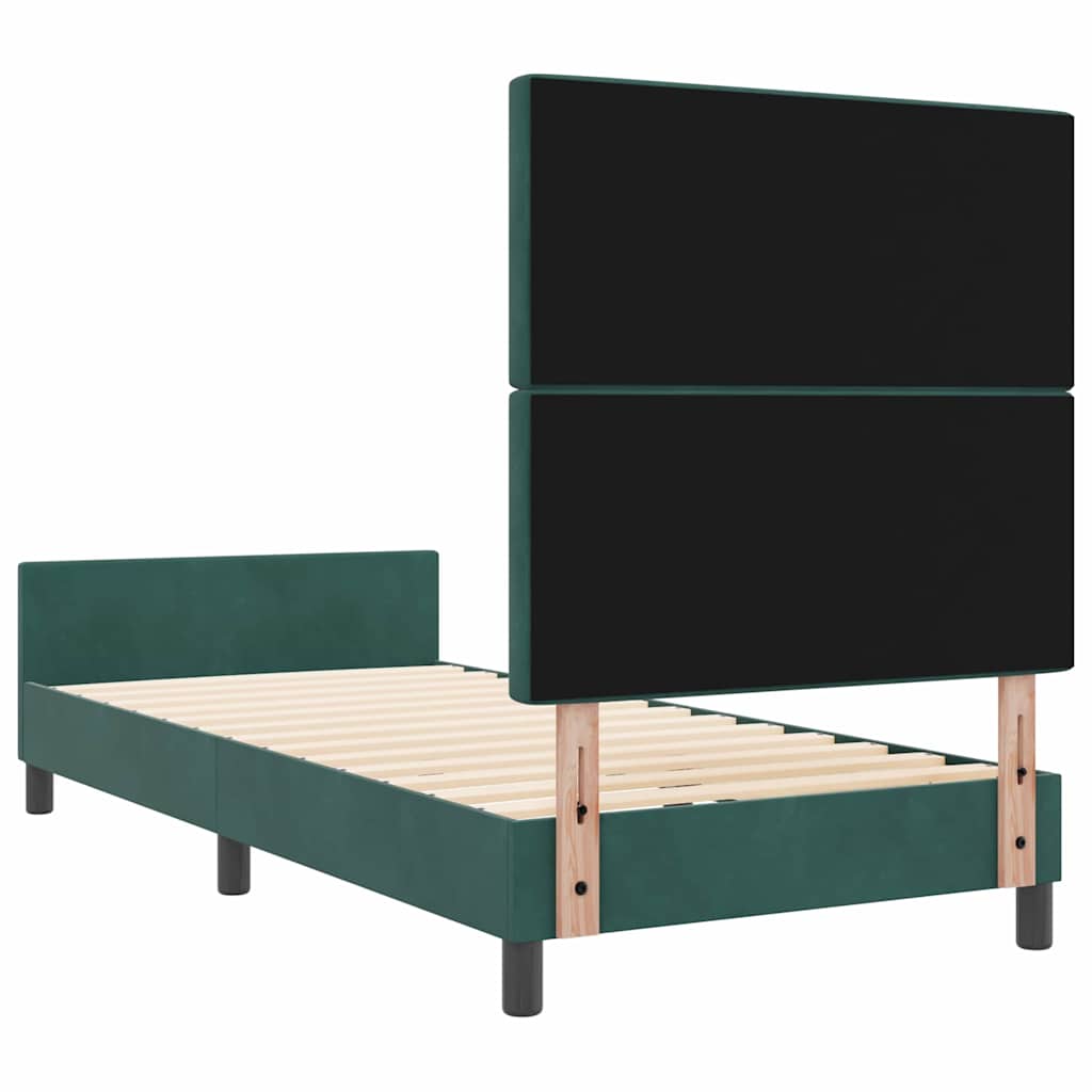 Boxspringbed met hoofdeinde Donkergroen 90 x 190 cm Fluweel