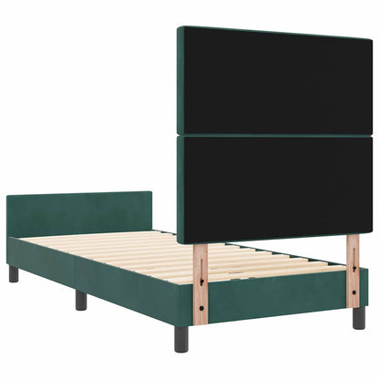 Boxspringbed met hoofdeinde Donkergroen 90 x 190 cm Fluweel
