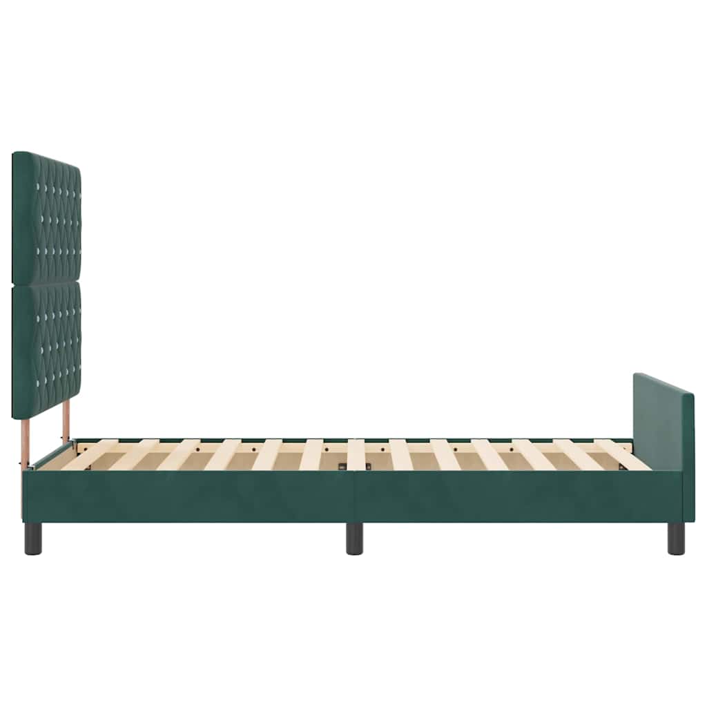 Boxspringbed met hoofdeinde Donkergroen 90 x 190 cm Fluweel