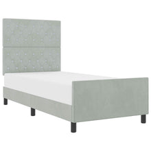 Boxspringbed met hoofdeinde Lichtgrijs 90 x 200 cm Fluweel