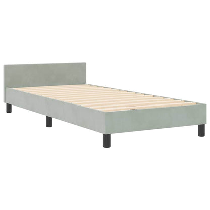 Boxspringbed met hoofdeinde Lichtgrijs 90 x 200 cm Fluweel