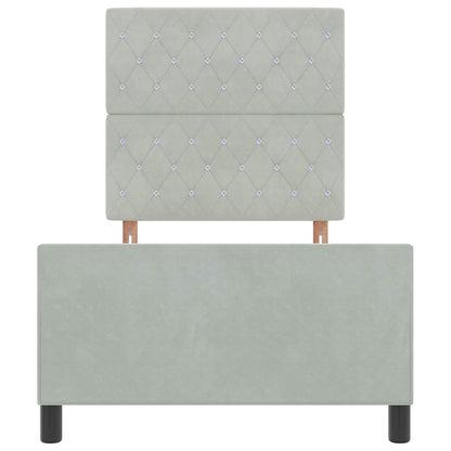 Boxspringbed met hoofdeinde Lichtgrijs 90 x 200 cm Fluweel
