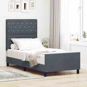 Boxspringbed 90x200 cm donkergrijs fluweel