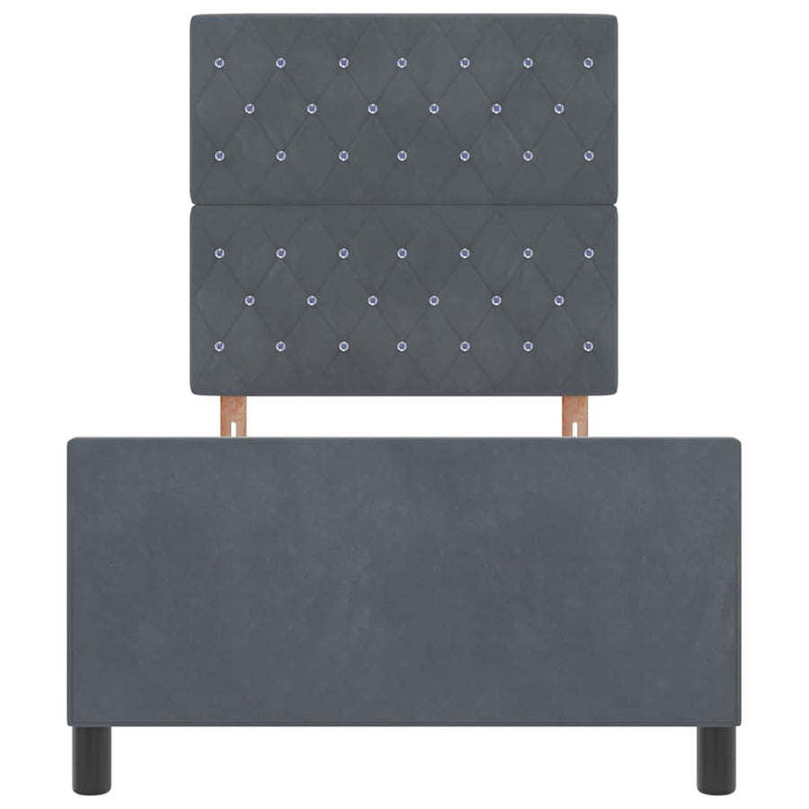 Boxspringbed met hoofdeinde Donkergrijs 90 x 200 cm Fluweel