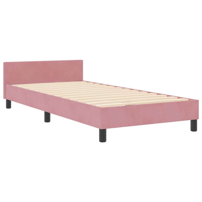 Bedframe met hoofdeinde Roze 90 x 200 cm Fluweel