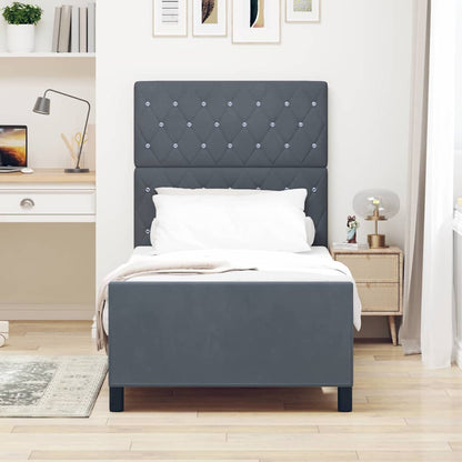 Boxspringbed met hoofdeinde Donkergrijs 100 x 200 cm Fluweel