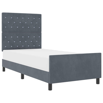 Boxspringbed met hoofdeinde Donkergrijs 100 x 200 cm Fluweel