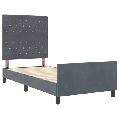 Boxspringbed met hoofdeinde Donkergrijs 100 x 200 cm Fluweel