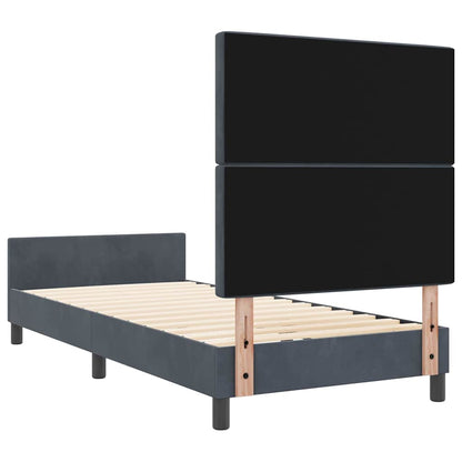 Boxspringbed met hoofdeinde Donkergrijs 100 x 200 cm Fluweel