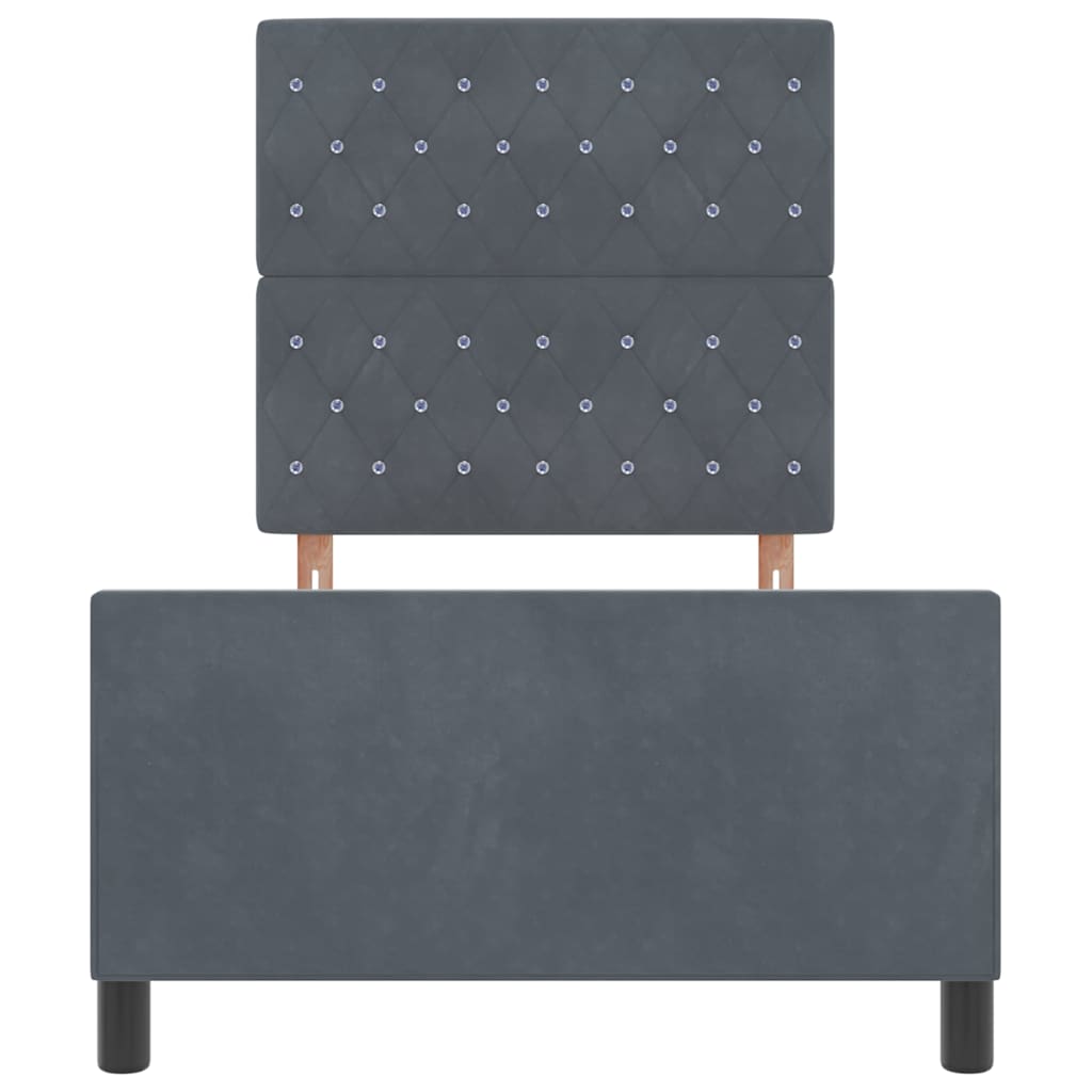 Boxspringbed met hoofdeinde Donkergrijs 100 x 200 cm Fluweel