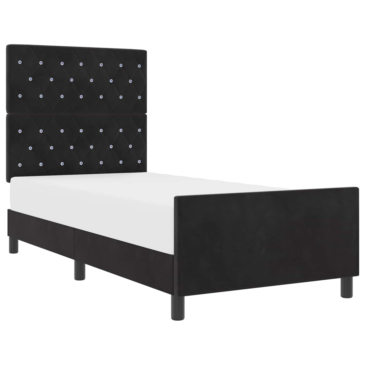 Boxspringbed met hoofdeinde Zwart 100 x 200 cm Fluweel