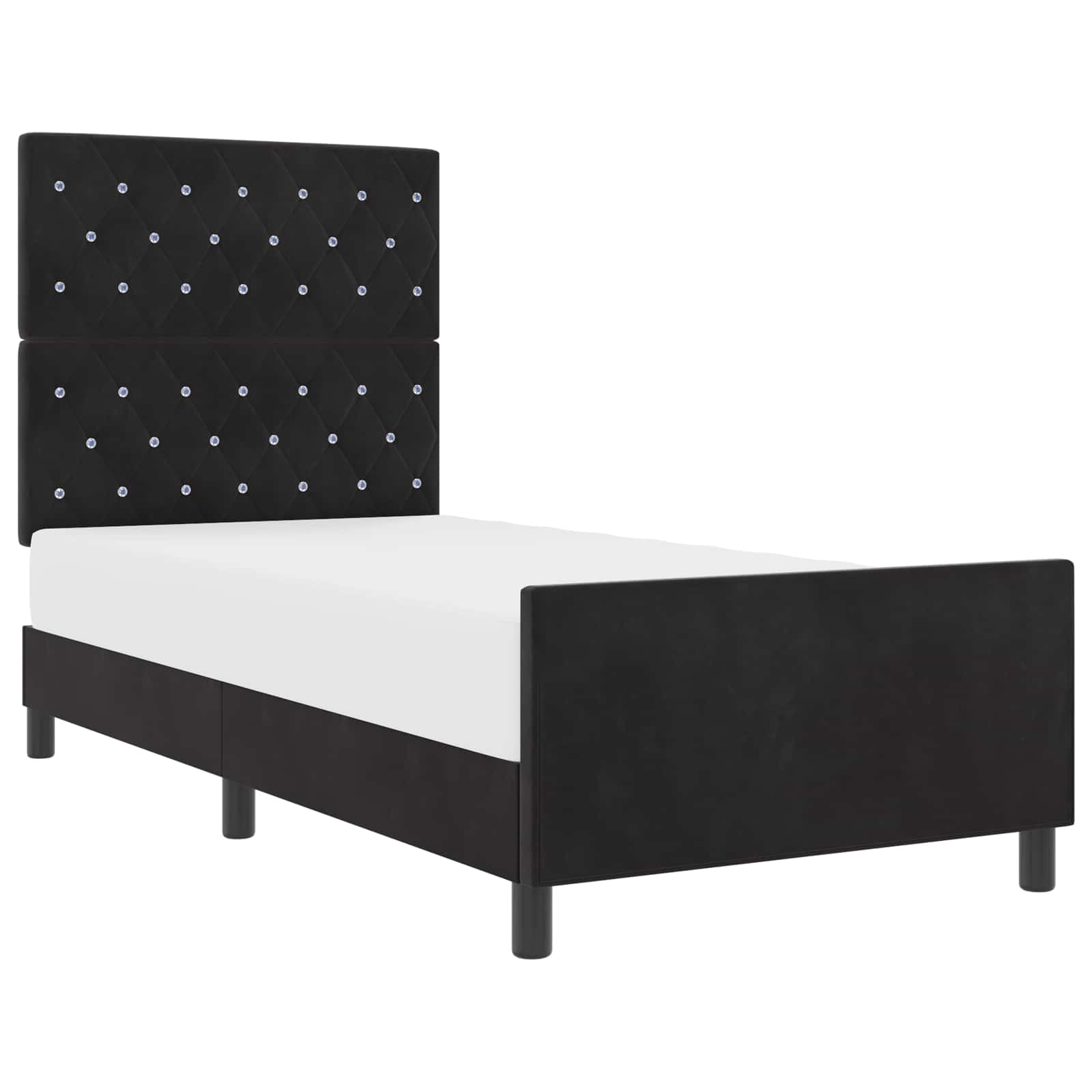 Boxspringbed met hoofdeinde Zwart 100 x 200 cm Fluweel