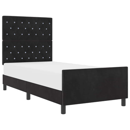 Boxspringbed met hoofdeinde Zwart 100 x 200 cm Fluweel