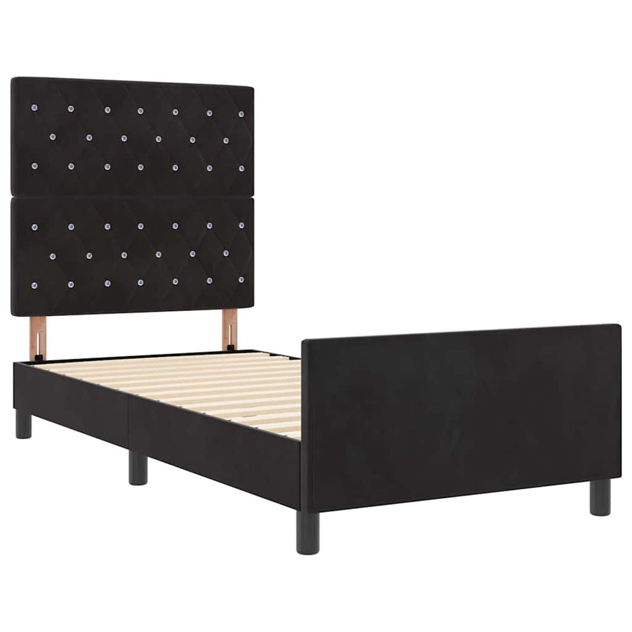 Boxspringbed met hoofdeinde Zwart 100 x 200 cm Fluweel