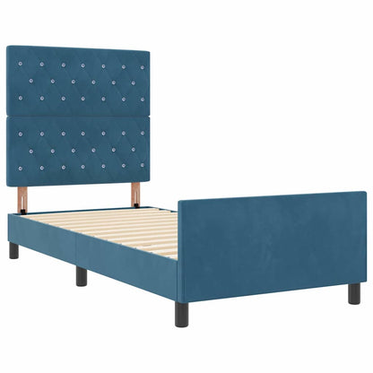 Boxspringbed met hoofdeinde Donkerblauw 100 x 200 cm Fluweel