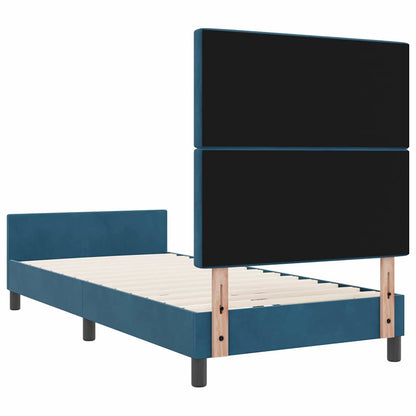 Boxspringbed met hoofdeinde Donkerblauw 100 x 200 cm Fluweel