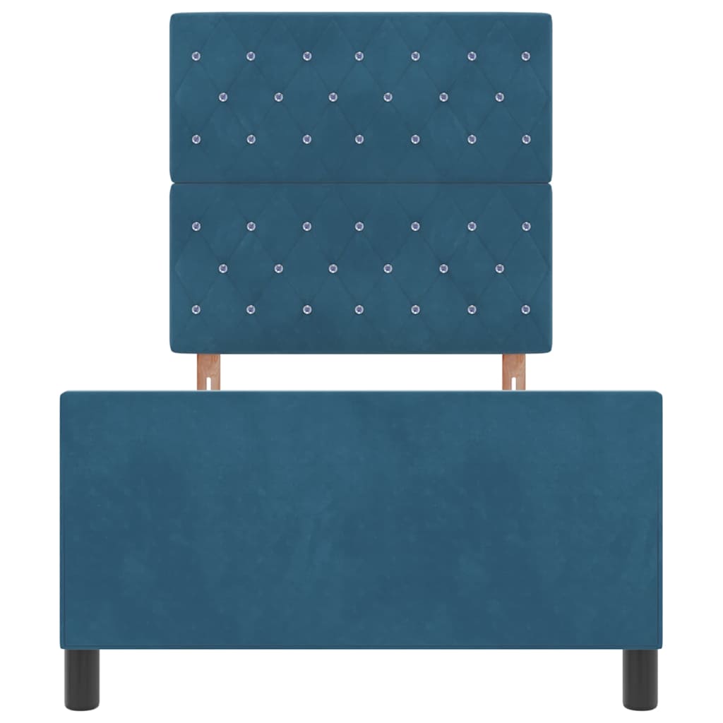Boxspringbed met hoofdeinde Donkerblauw 100 x 200 cm Fluweel