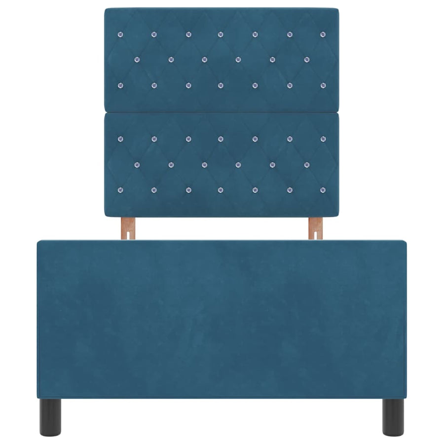 Boxspringbed met hoofdeinde Donkerblauw 100 x 200 cm Fluweel