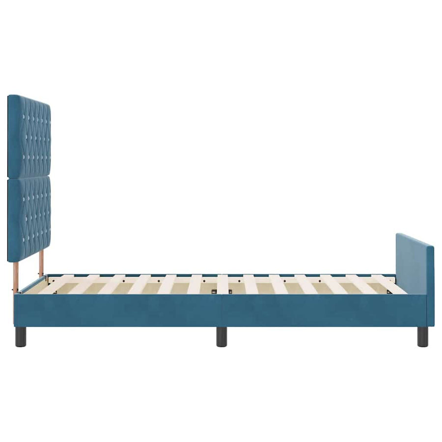 Boxspringbed met hoofdeinde Donkerblauw 100 x 200 cm Fluweel