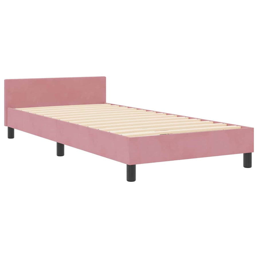 Bedframe met hoofdeinde Roze 100 x 200 cm Fluweel
