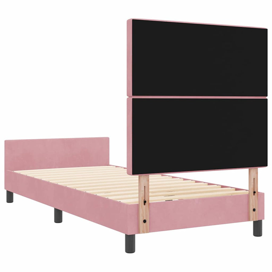 Bedframe met hoofdeinde Roze 100 x 200 cm Fluweel
