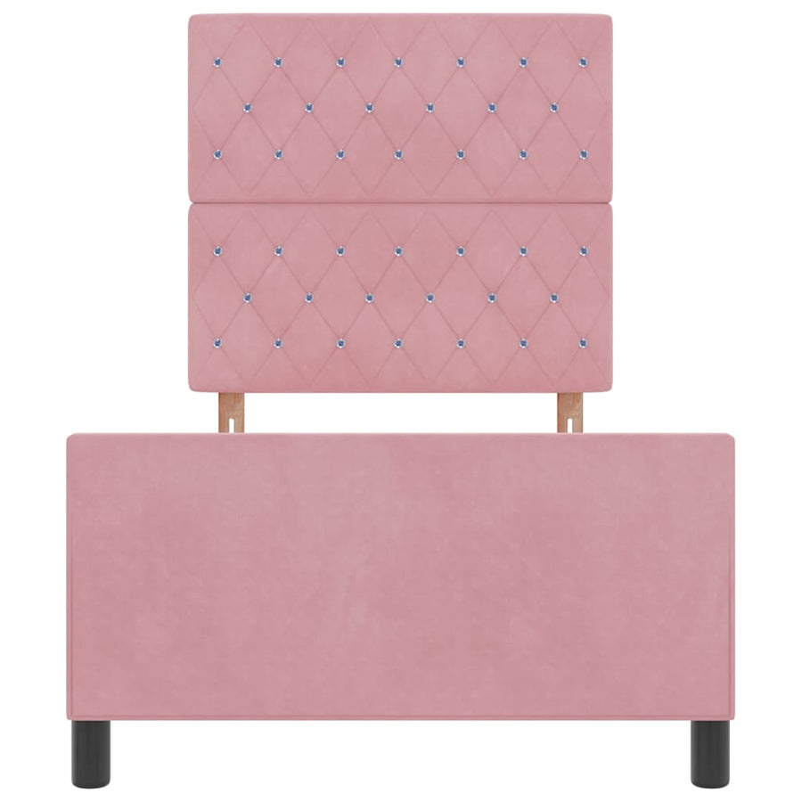 Bedframe met hoofdeinde Roze 100 x 200 cm Fluweel
