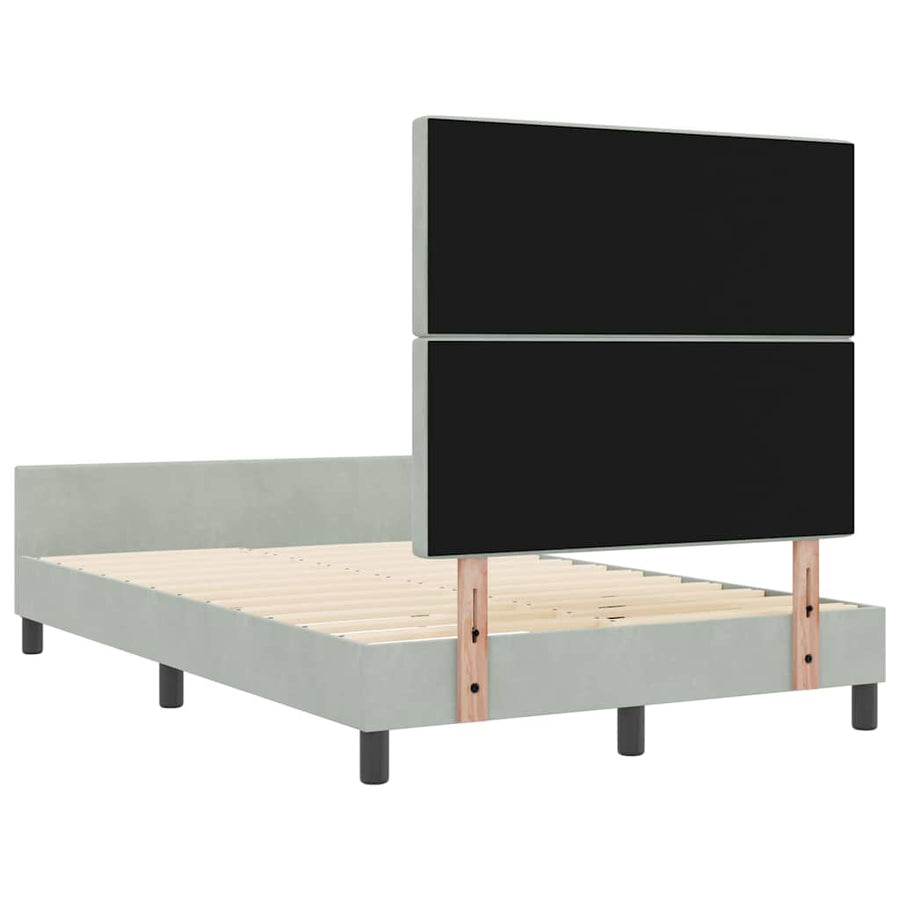 Boxspringbed met hoofdeinde Lichtgrijs 120 x 200 cm Fluweel