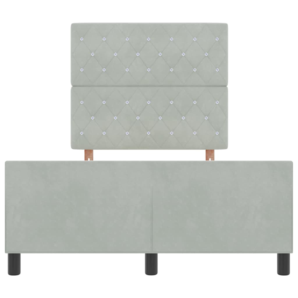 Boxspringbed met hoofdeinde Lichtgrijs 120 x 200 cm Fluweel