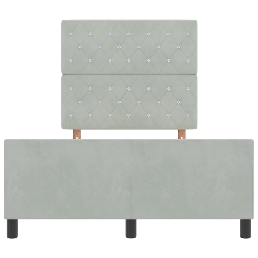Boxspringbed met hoofdeinde Lichtgrijs 120 x 200 cm Fluweel