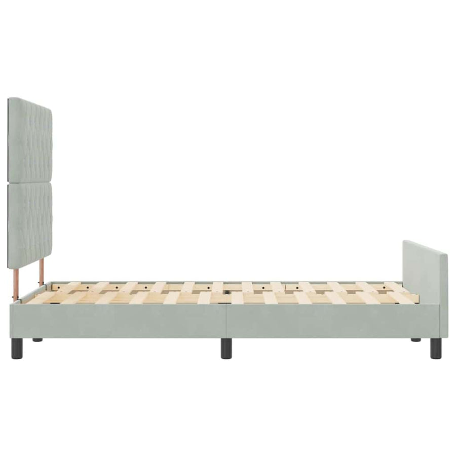 Boxspringbed met hoofdeinde Lichtgrijs 120 x 200 cm Fluweel