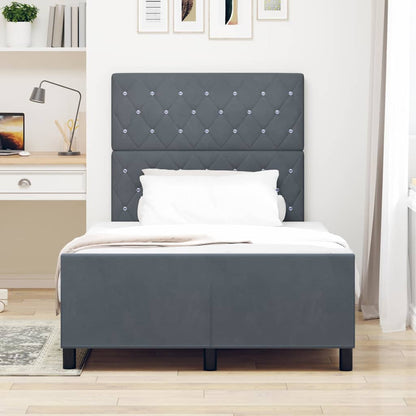 Boxspringbed met hoofdeinde Donkergrijs 120 x 200 cm Fluweel